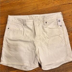 Old Navy White Straight Denim Shorts